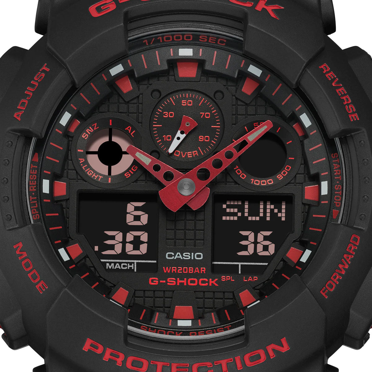 Casio G-Shock GA-100BNR-1AER "Ignite Red" (Schwarz / Rot)  - Allike Store
