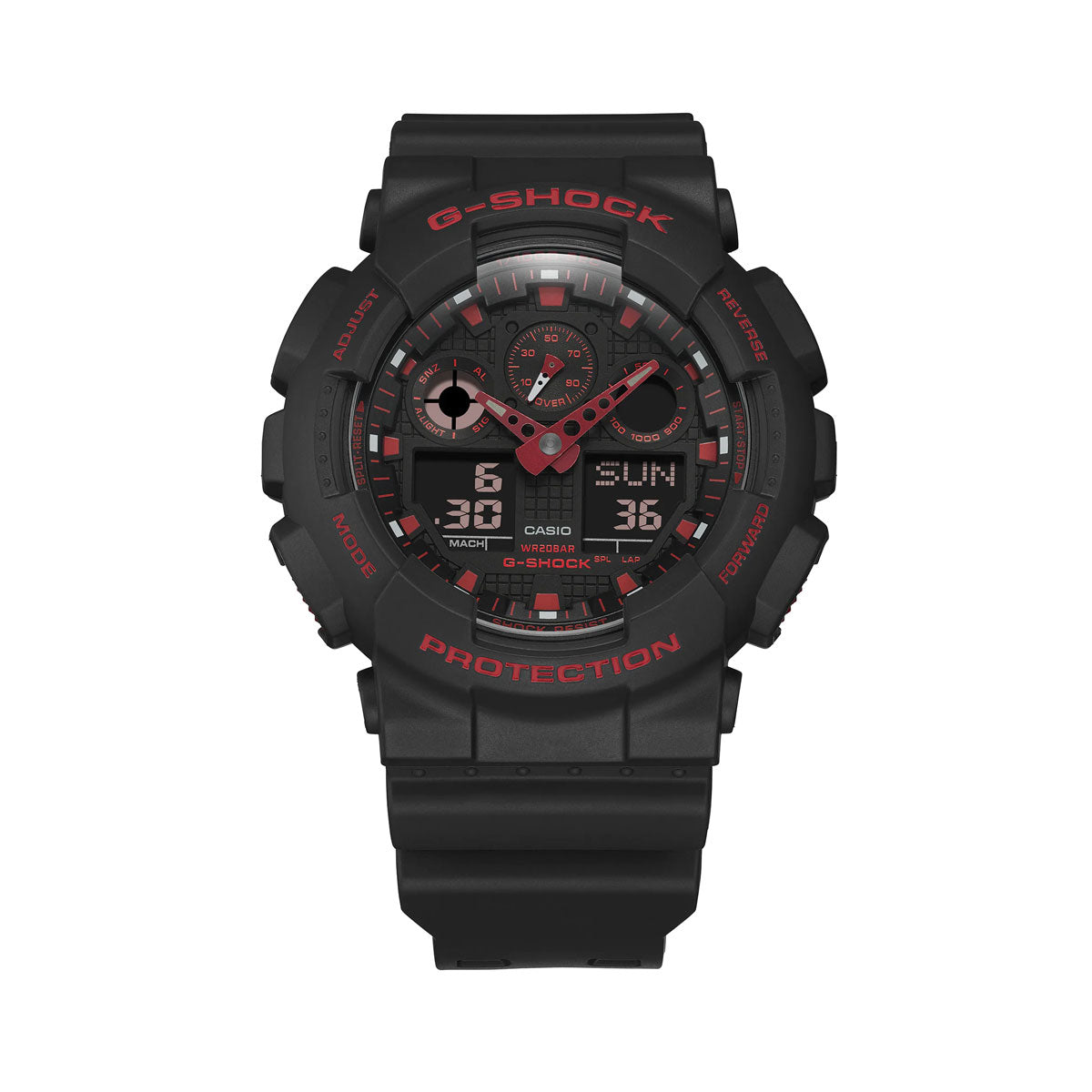 G shock on sale red and black