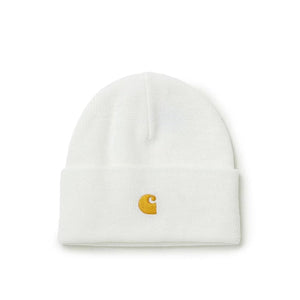 Carhartt WIP Chase Beanie (Weiß / Gold)  - Allike Store