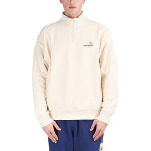 Carhartt WIP Half Zip American Script Sweatshirt (Beige)  - Allike Store