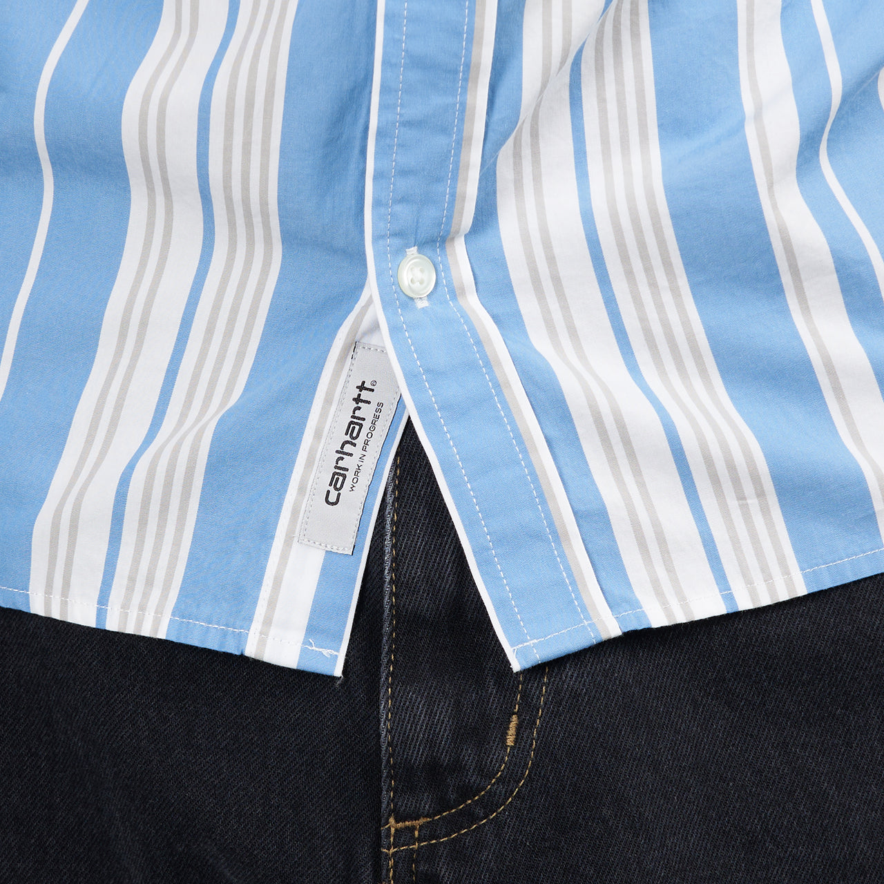 Carhartt WIP L/S Romero Shirt (Blau / Weiß)  - Allike Store