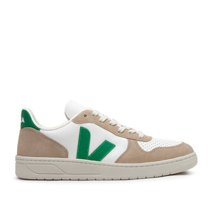 Veja V-10 Chromefree Leather (Weiß / Braun / Grün)  - Allike Store