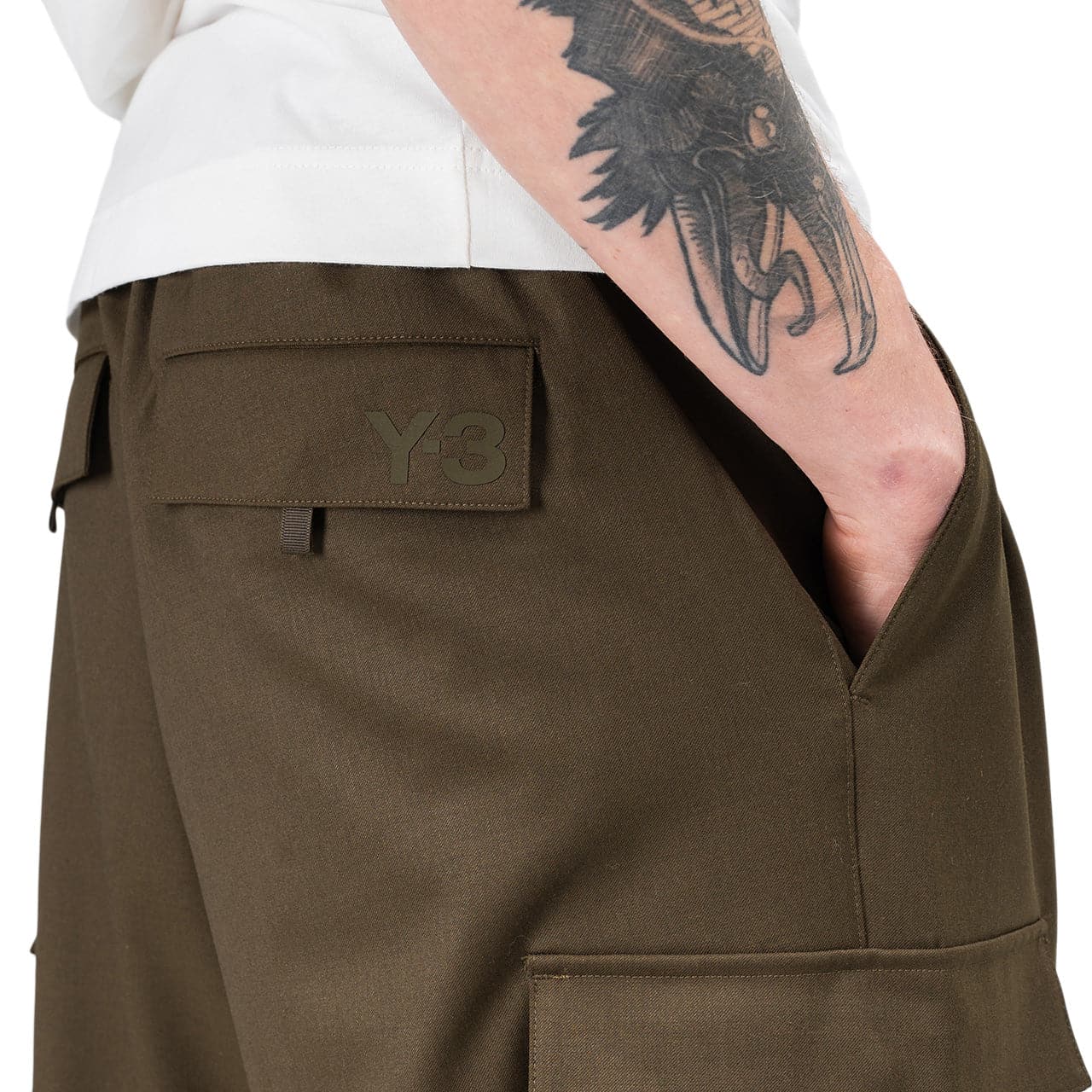 adidas Y-3 Classic Refined Wool Stretch Cargo Pants (Khaki