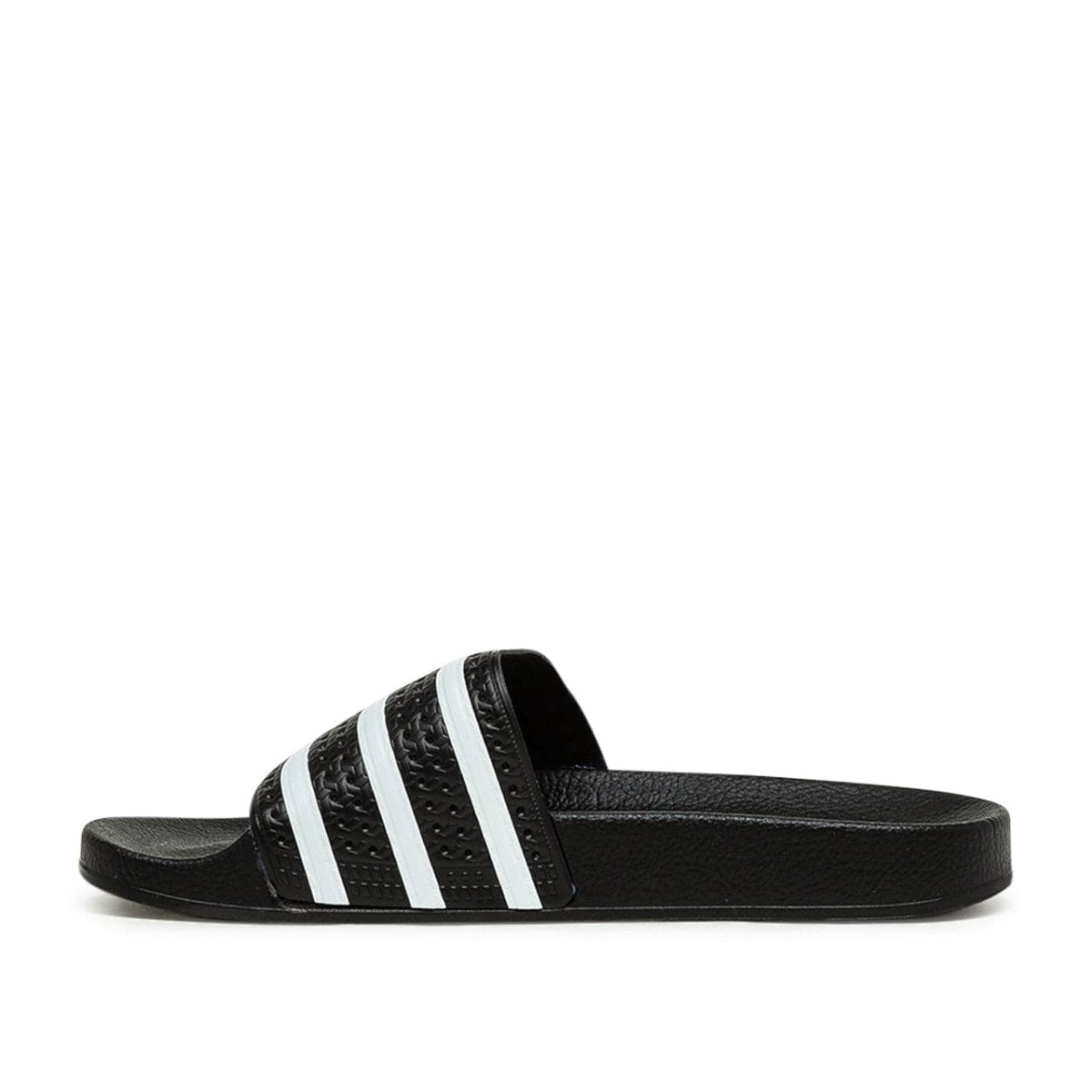 Black and white adidas flip flops online