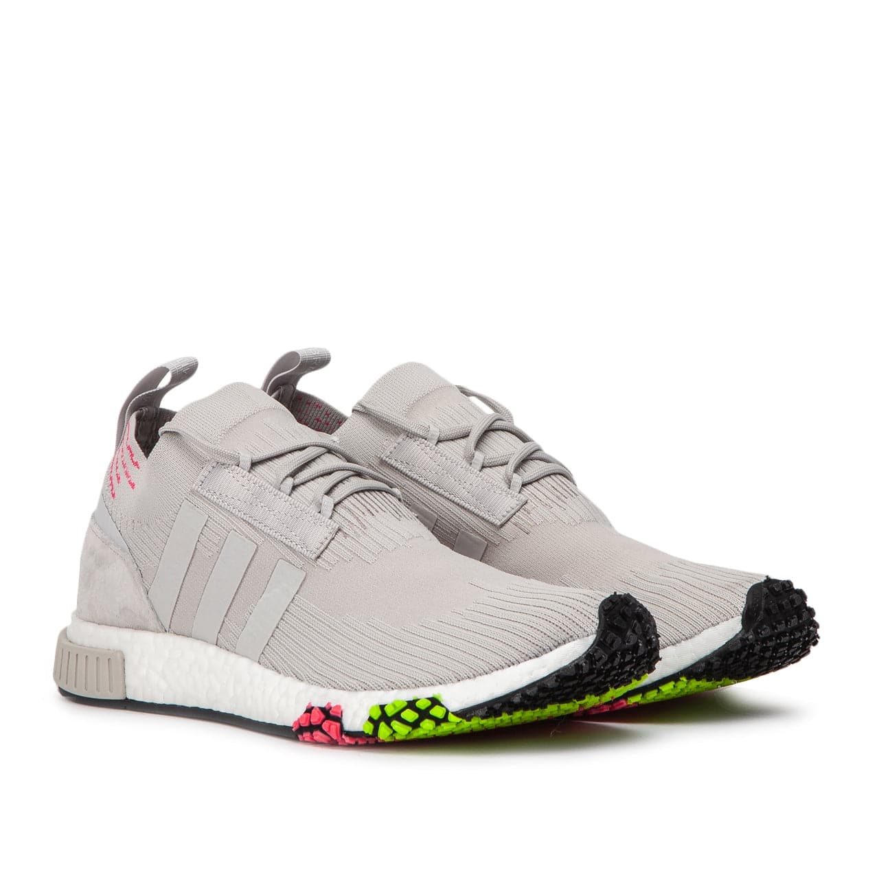 Adidas nmd racer primeknit trainer grey one solar pink Clearance