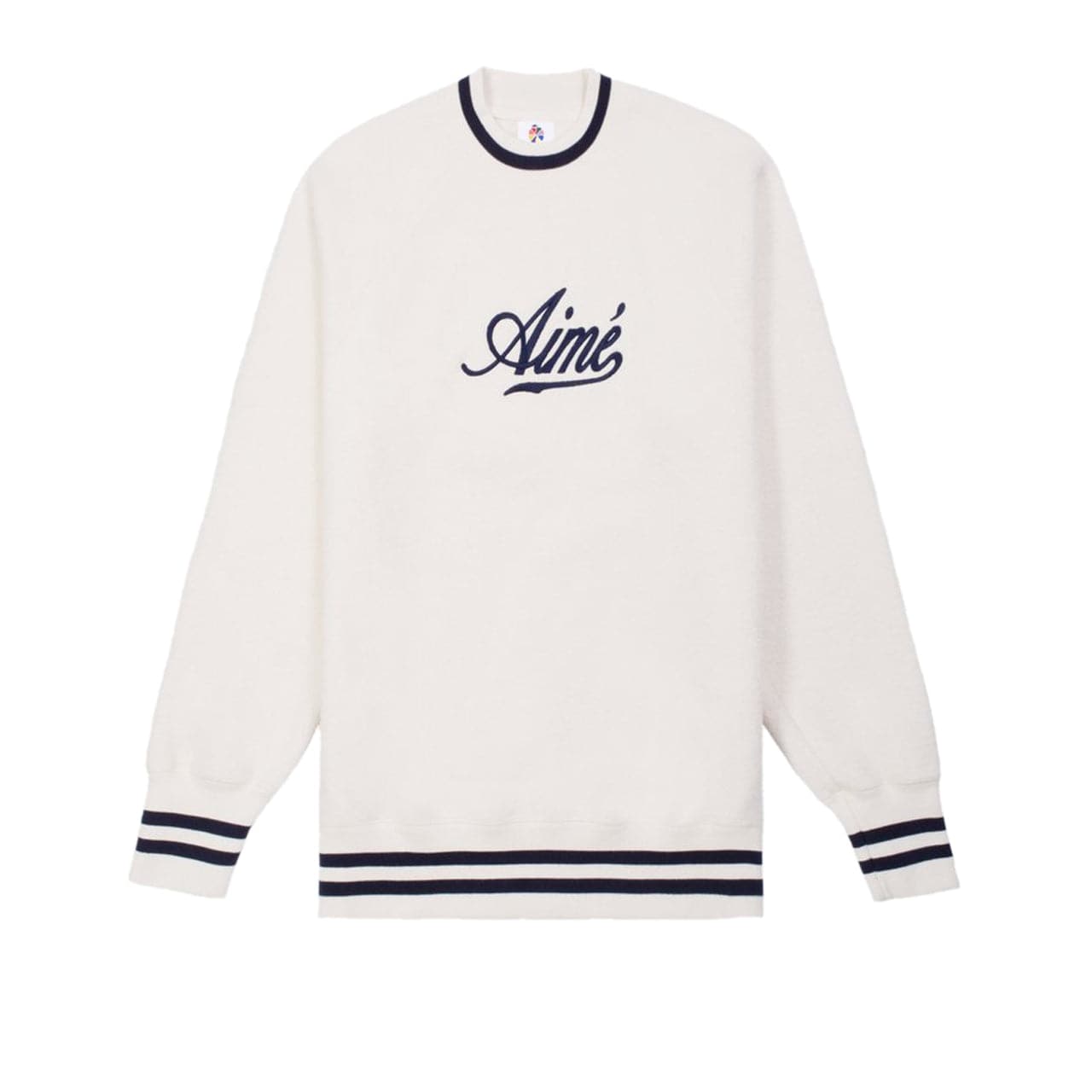 Aimé Leon Dore Reverse Fleece Crewneck (Natural / Midnight