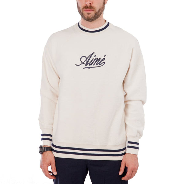 Aimé Leon Dore Reverse Fleece Crewneck (Natural / Midnight