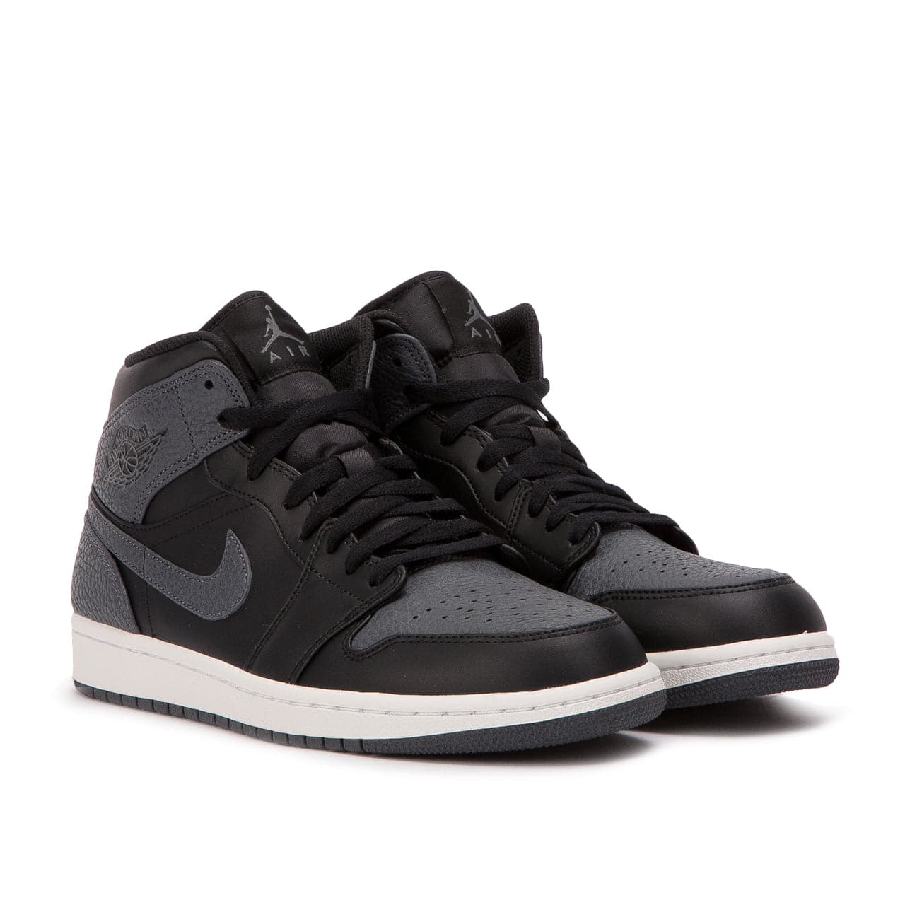 Black and dark hotsell grey jordan 1