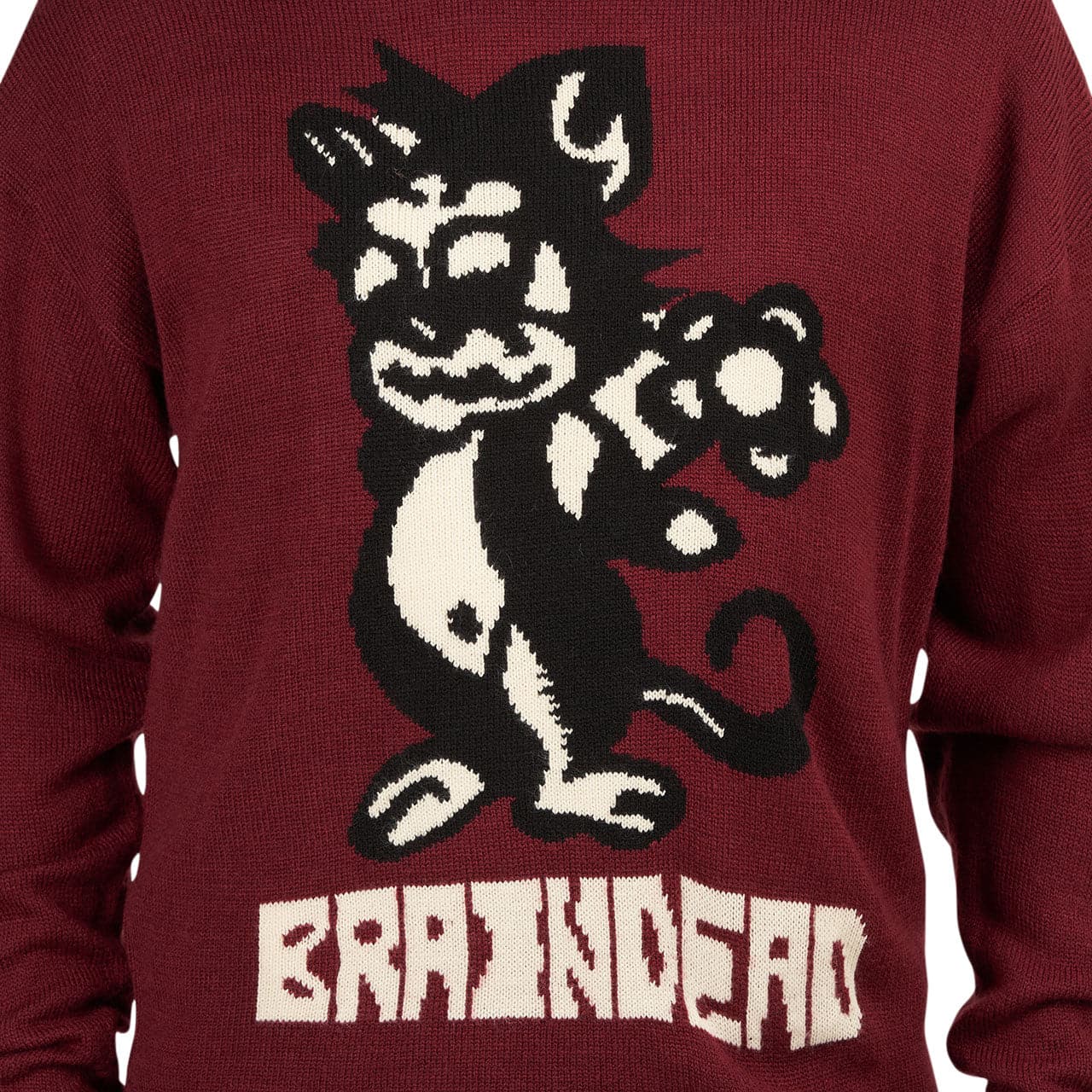 Brain Dead Meow Knit Sweater (Dunkelrot)  - Allike Store