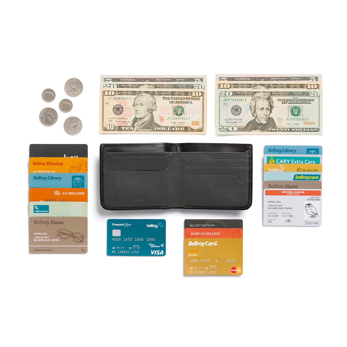 Bellroy Hide and Seek Wallet (Schwarz RFID)  - Allike Store