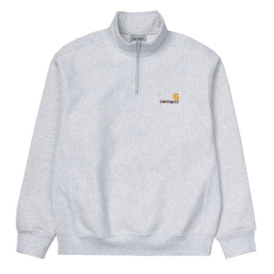 Carhartt WIP Half Zip American Script Sweatshirt (Hellgrau)  - Allike Store