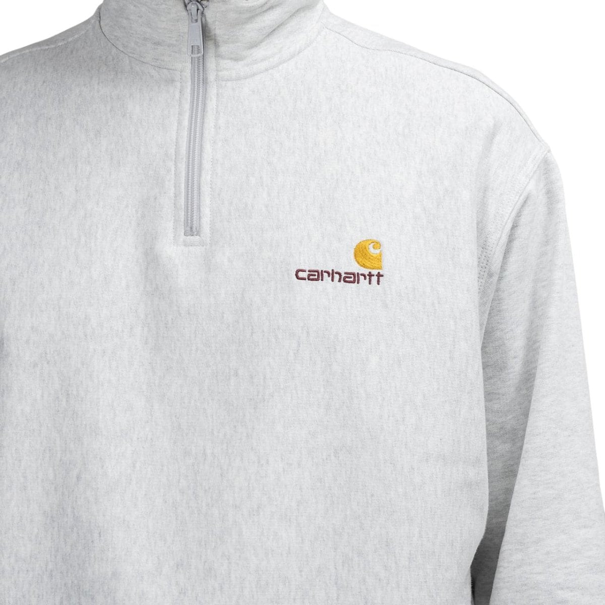 Carhartt WIP Half Zip American Script Sweatshirt (Hellgrau)  - Allike Store