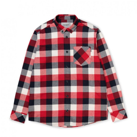 Carhartt WIP Keagan Shirt (Rot / Schwarz / Weiß)  - Allike Store