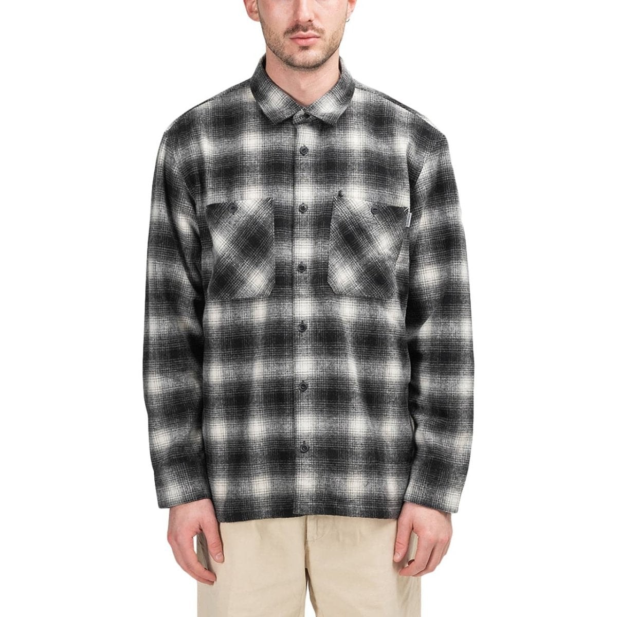 Carhartt WIP L/S Halleck Shirt (Schwarz / Weiß)  - Allike Store