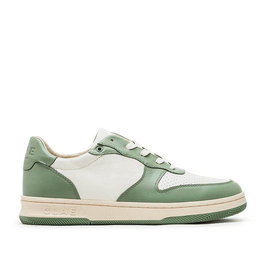 Clae Malone Menta Leather Off-White (Oliv / Weiss)  - Allike Store