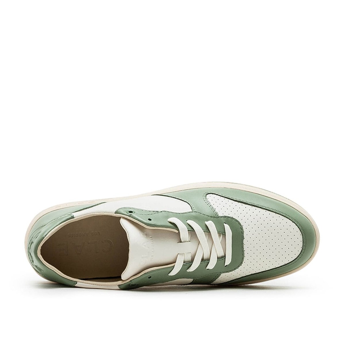 Clae Malone Menta Leather Off-White (Oliv / Weiss)  - Allike Store