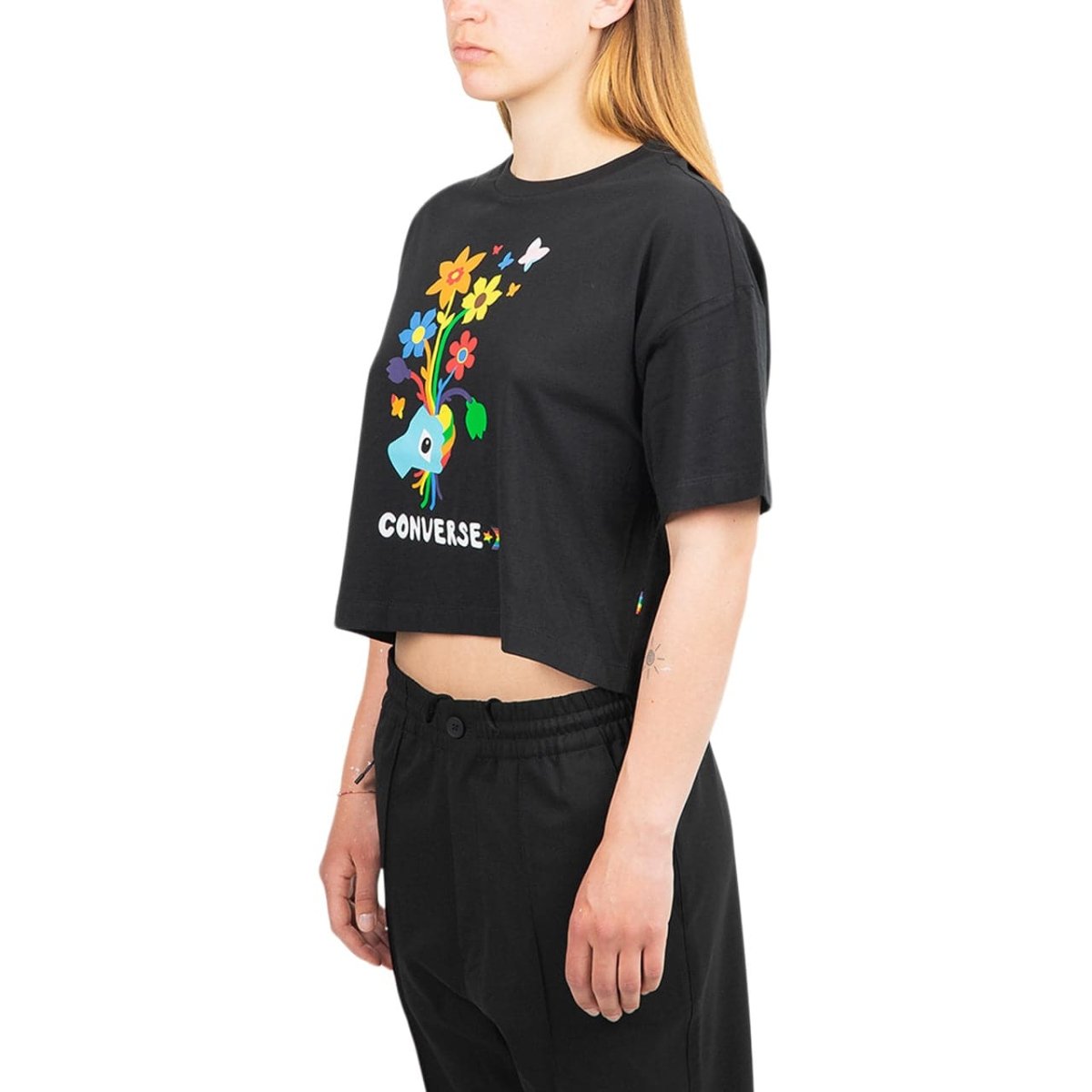 Converse Find your pride Cropped Grafik T Shirt Black 10022220 001 Allike Store