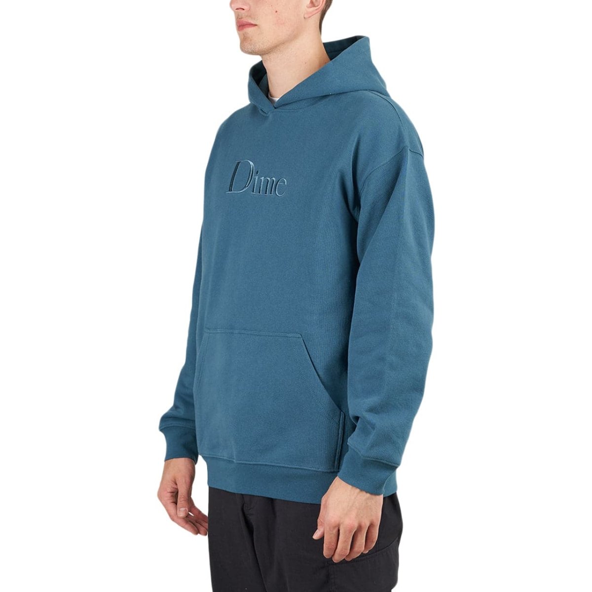 Dime Classic Embroidered Hoodie Real Teal