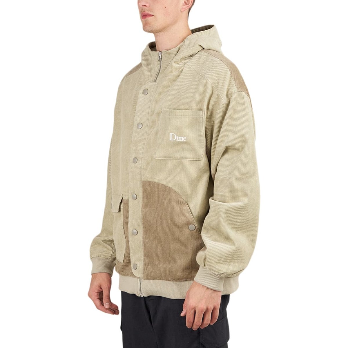 Dime Corduroy Hooded Jacket (Beige)  - Allike Store