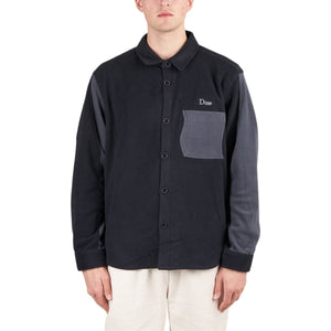 Dime Polar Fleece Button Up Shirt (Schwarz)  - Allike Store