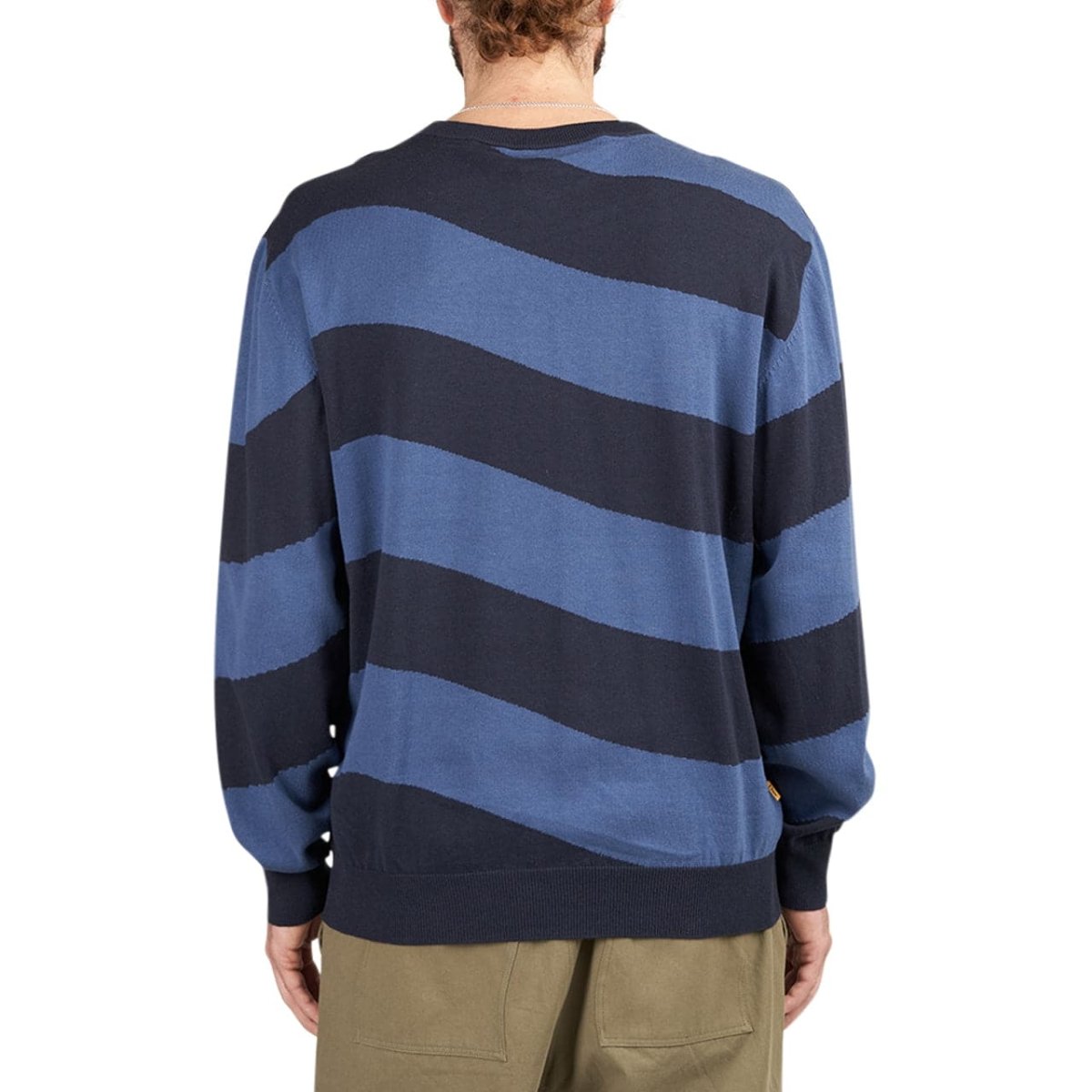 Dime Wave Striped Light Knit Sweater (Navy)