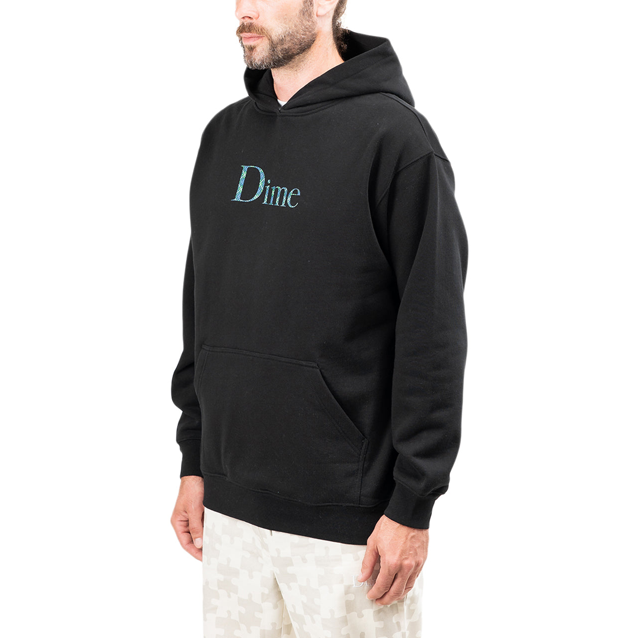 Dime Classic Plaid Hoodie Black DIMES7010BLK Allike Store