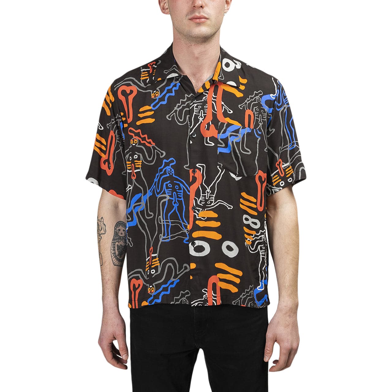 Aries Dude Hawaiian Shirt (Schwarz)  - Allike Store