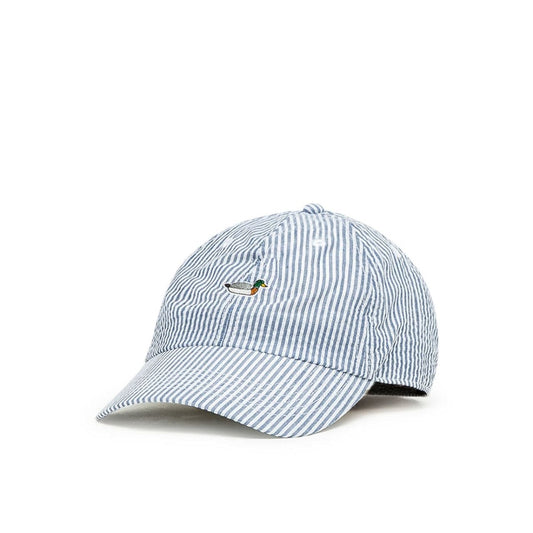 Edmmond Studios Duck Seersucker Cap (Blau / Weiss)  - Allike Store