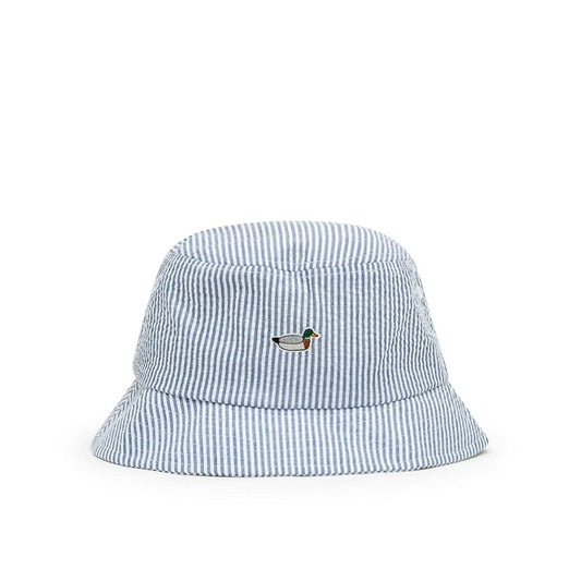 Edmmond Studios Seersucker Bucket Hat (Blau / Weiss)  - Allike Store