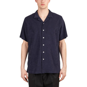 Edmmond Studios Terry Short Sleeve Shirt (Navy)  - Allike Store