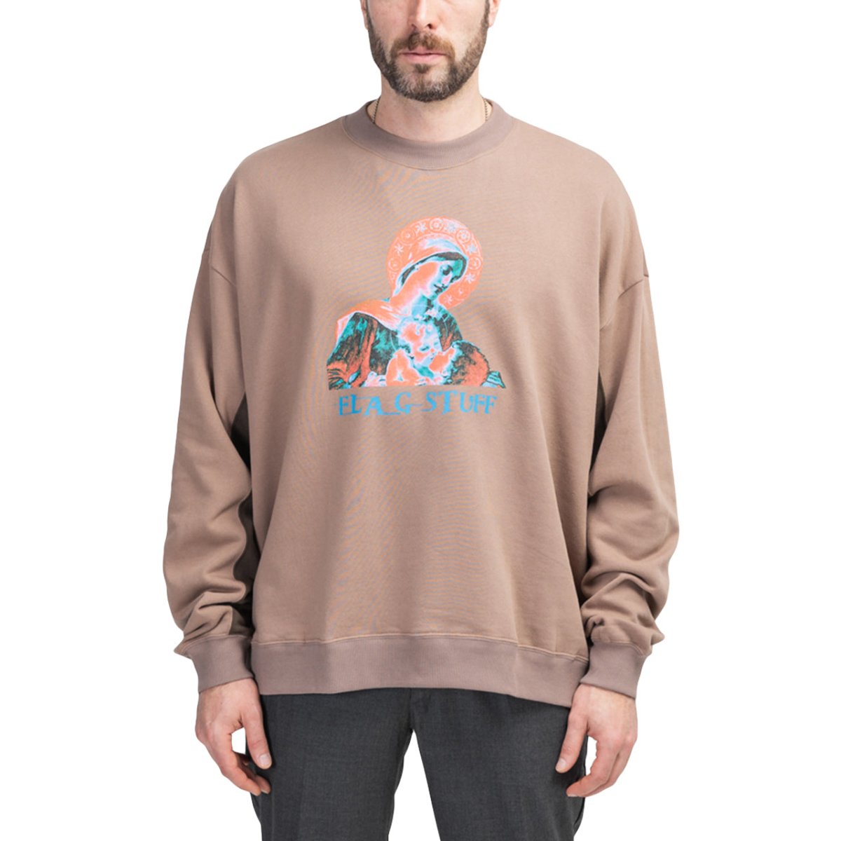 Flagstuff Line Sweatshirt (Beige)  - Allike Store