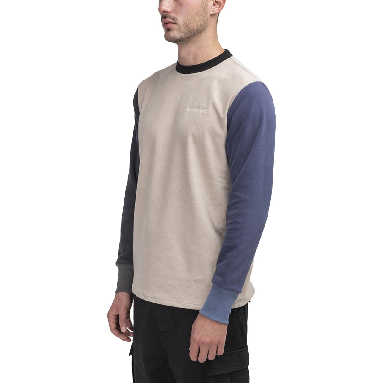 Aimé Leon Dore Color Blocked Fleece Longsleeve (Cream)  - Allike Store