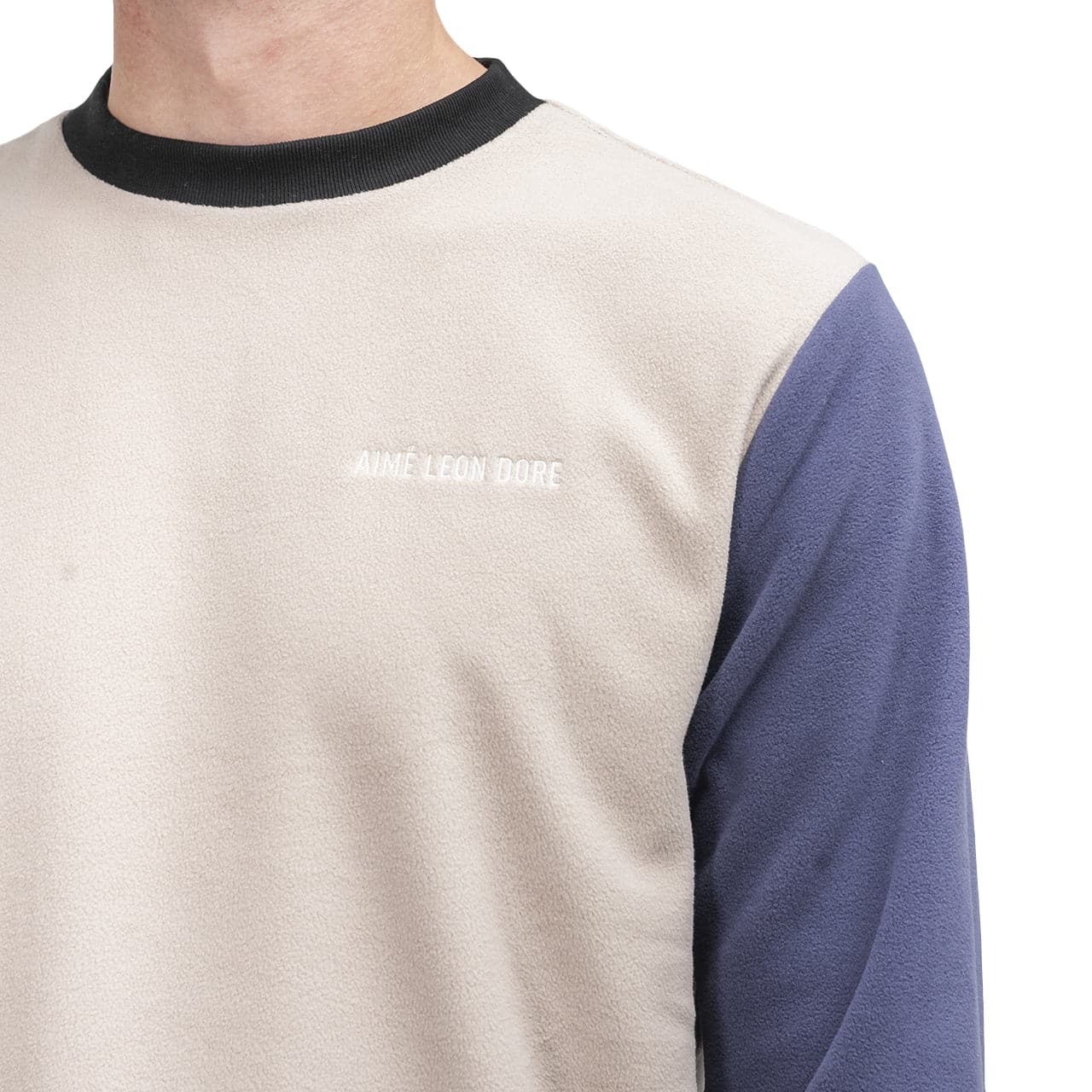 Aimé Leon Dore Color Blocked Fleece Longsleeve (Cream)  - Allike Store