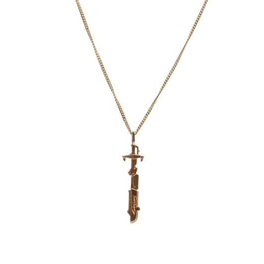 Gasius Manga Sword Pendant & 60cm Chain 18K Gold (Gold)  - Allike Store