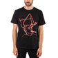Han Kjobenhavn Casual Black Artwork T-Shirt (Schwarz / Rot)  - Allike Store