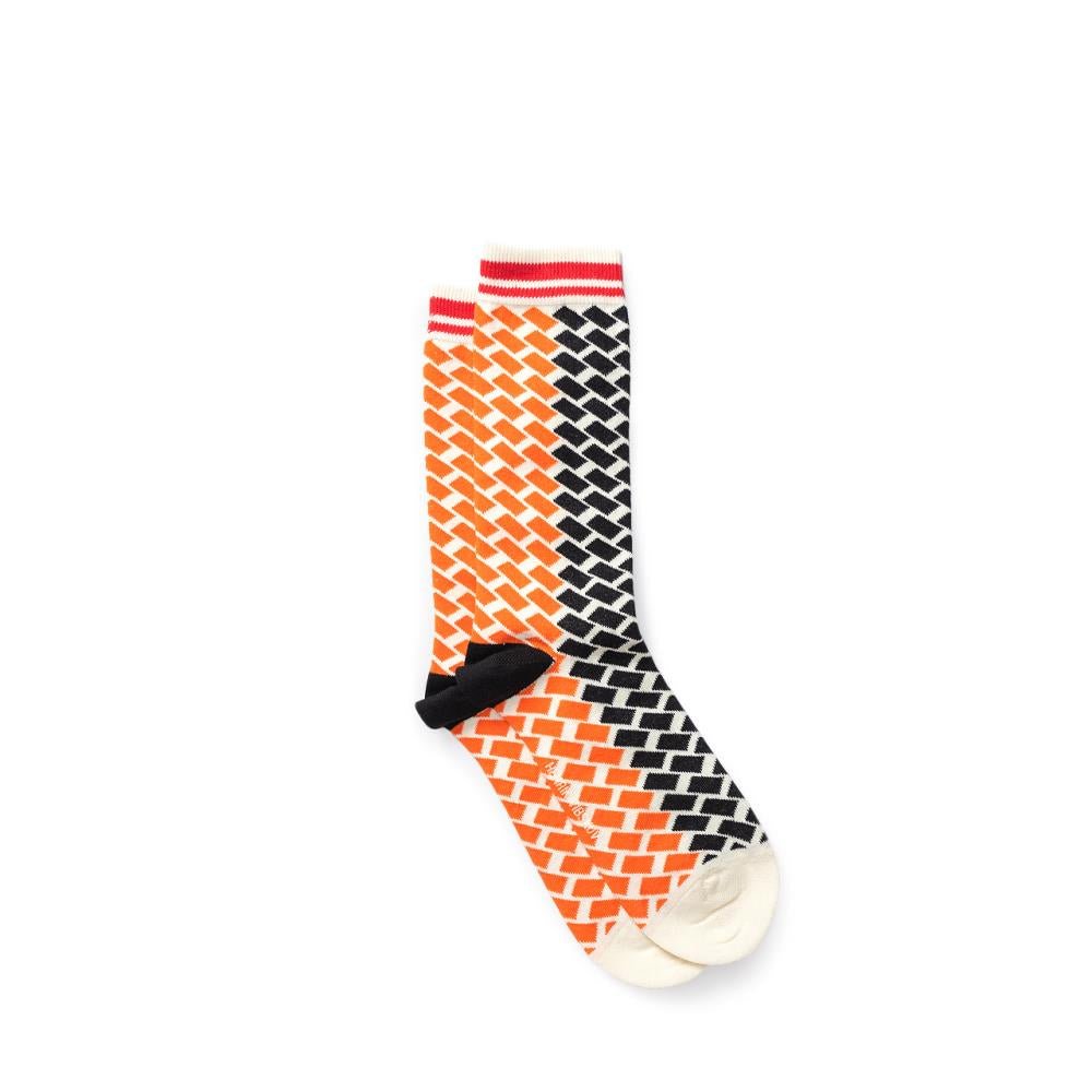 Henrik Vibskov Double Bounce Socks (Orange / Schwarz)  - Allike Store