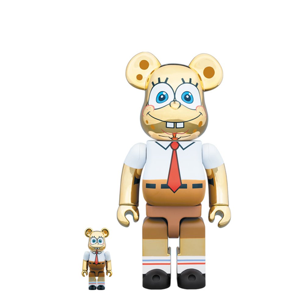 Medicom 100% + 400% Spongebob Gold Chrome Be@rbrick Toy  - Allike Store