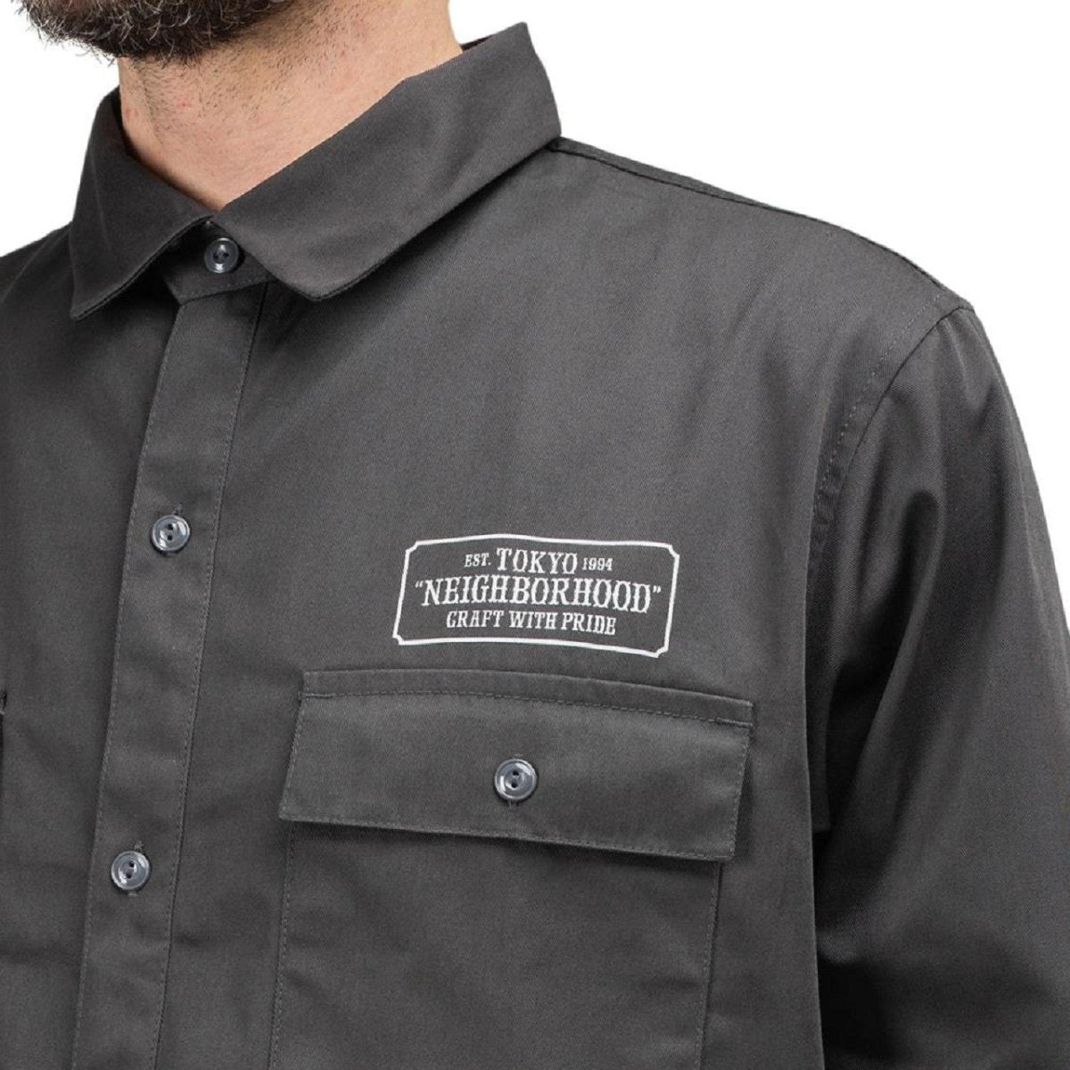 Neighborhood Classic Work Shirt LS (Dark Grey)
