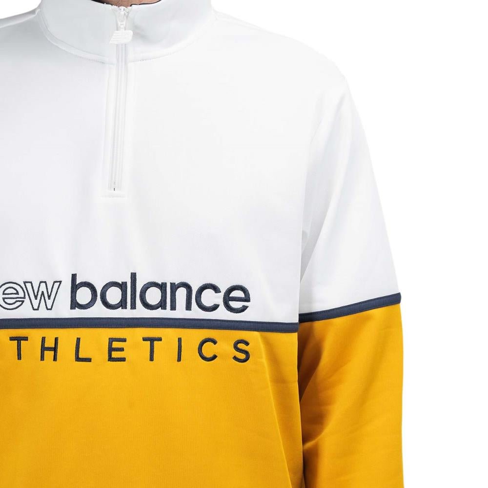 New Balance MT01506 VGL Track Sweatshirt (White / Yellow)