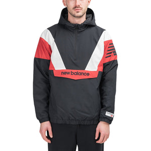 New Balance MT93539 BK Athletics Stadium Insulated Anorak (Schwarz / Weiss / Rot)  - Allike Store