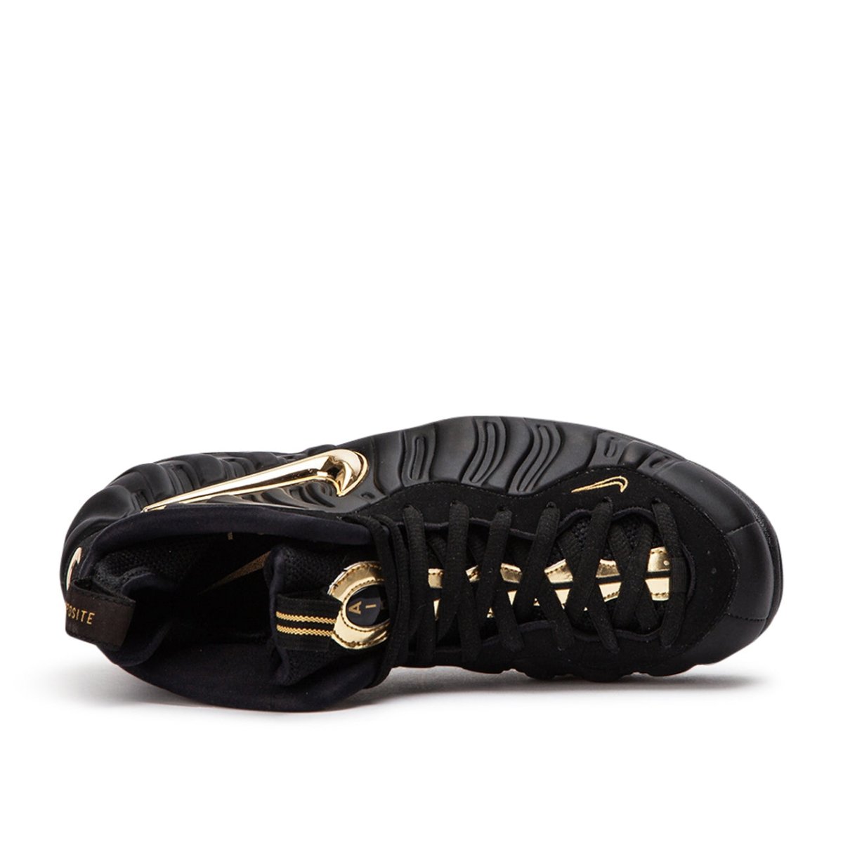 Black and clearance gold foamposite kids