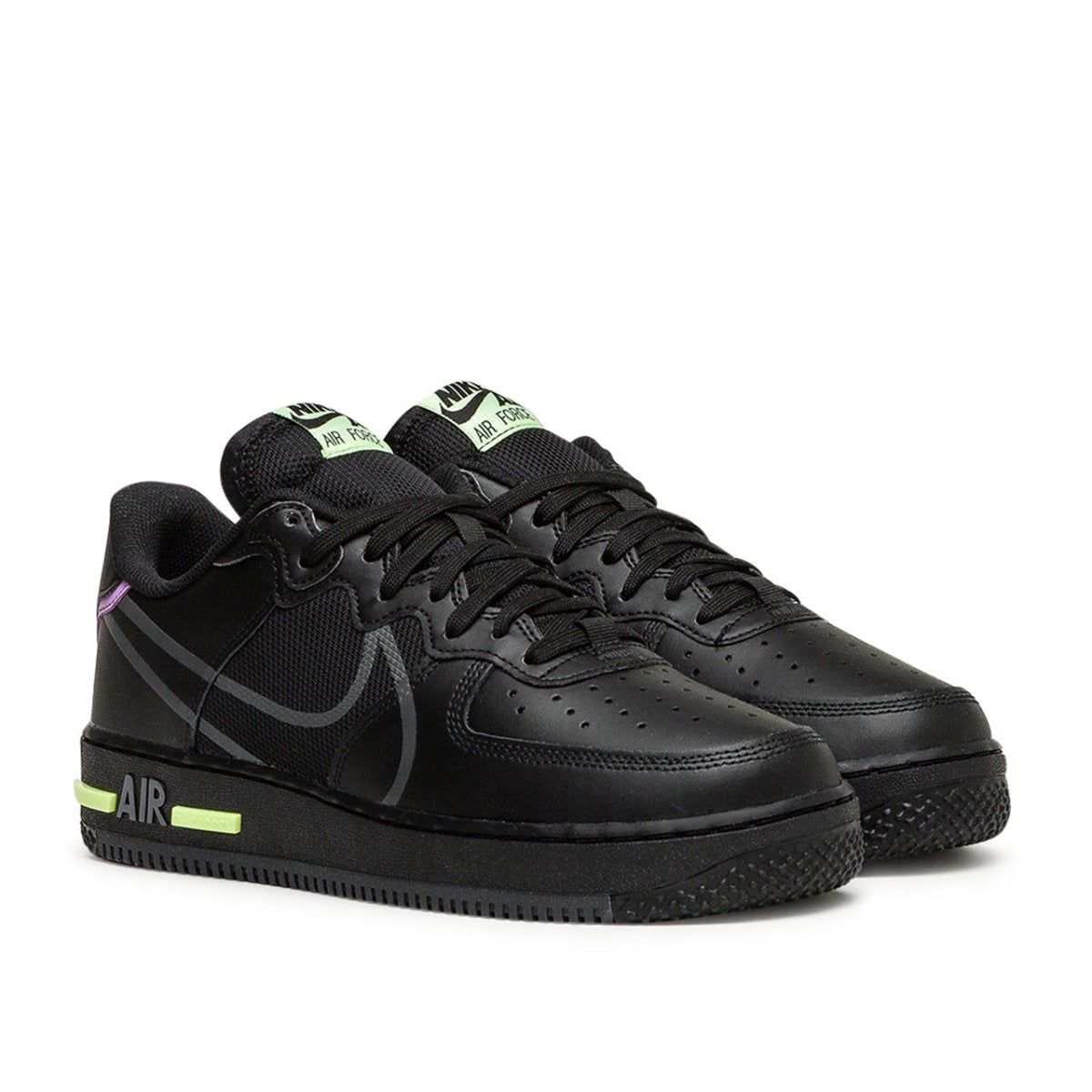 Nike Air Force 1 React (Schwarz / Neon Grün)  - Allike Store