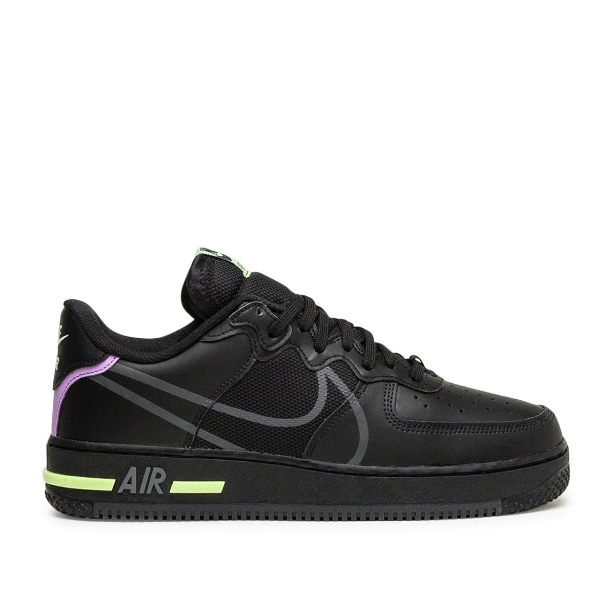 Nike Air Force 1 React (Schwarz / Neon Grün)  - Allike Store