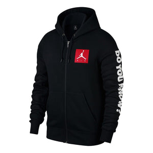 Nike Air Jordan 3 Flight Fleece Full-Zip Hoodie (Schwarz / Rot / Weiß)  - Allike Store