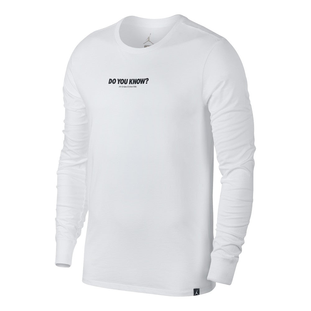 Nike Air Jordan AJ 3 CNXN 3 Longsleeve Shirt (Weiß / Schwarz)  - Allike Store