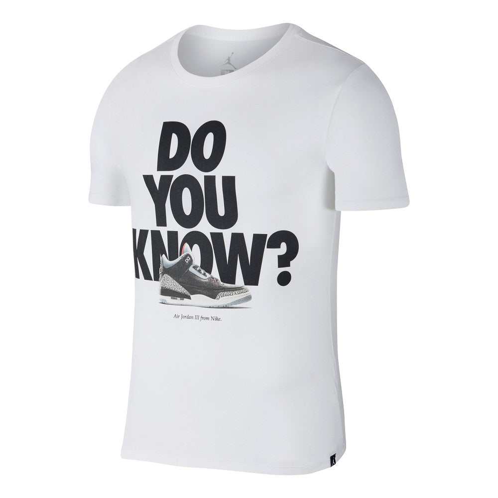 Nike Air Jordan AJ 3 'Do you know' T-Shirt (Weiß / Schwarz)  - Allike Store