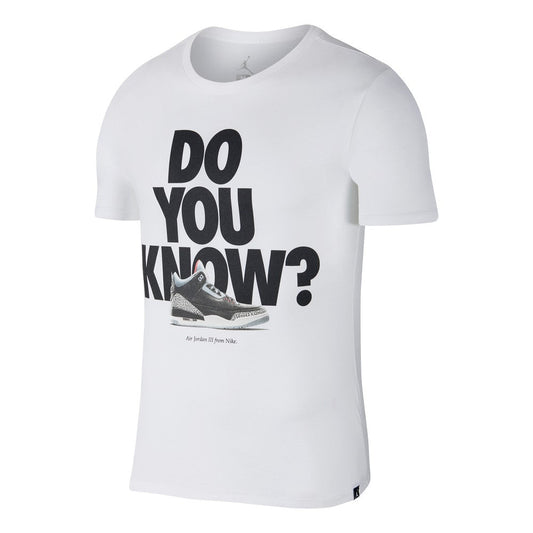 Nike Air Jordan AJ 3 'Do you know' T-Shirt (Weiß / Schwarz)  - Allike Store