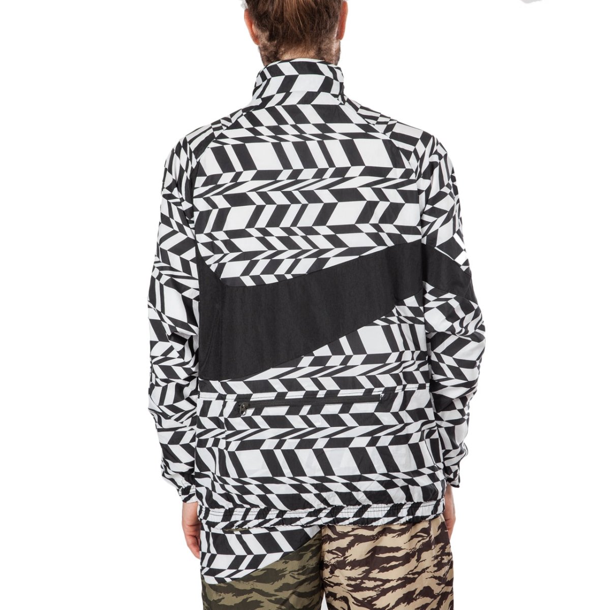 Nike AOP Swoosh Woven Halfzip Jacket (white / black)