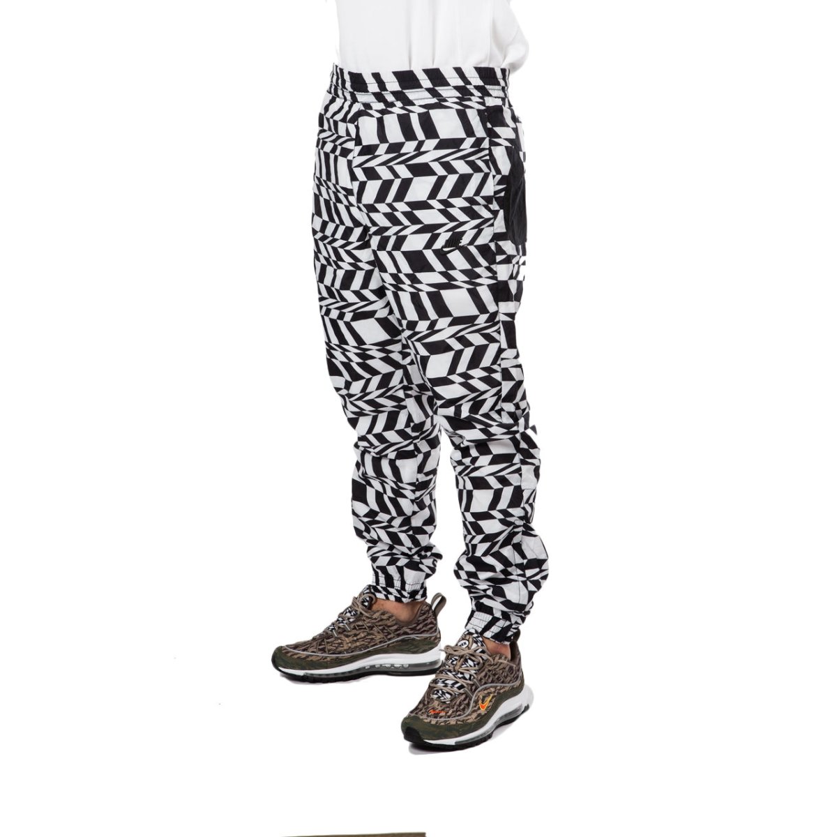 Nike NSW Printed Swosh Woven Pant (Weiß / Schwarz)  - Allike Store