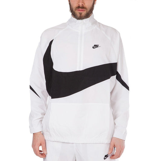 Nike NSW Swoosh Woven Halfzip Jacket (Weiß / Schwarz)  - Allike Store